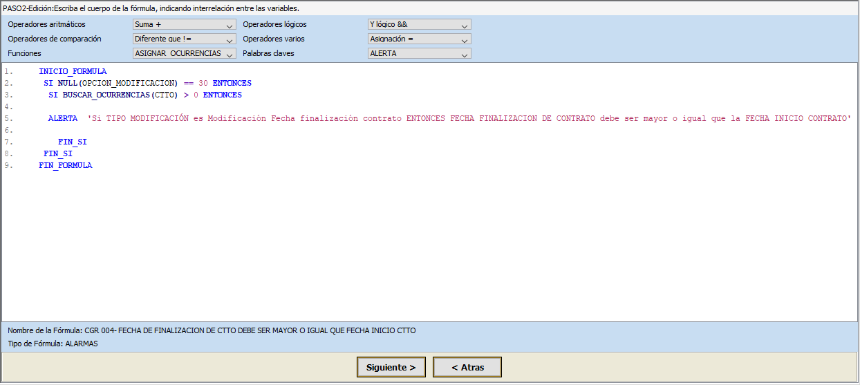 Primer caso de alertas en lenguaje STORM