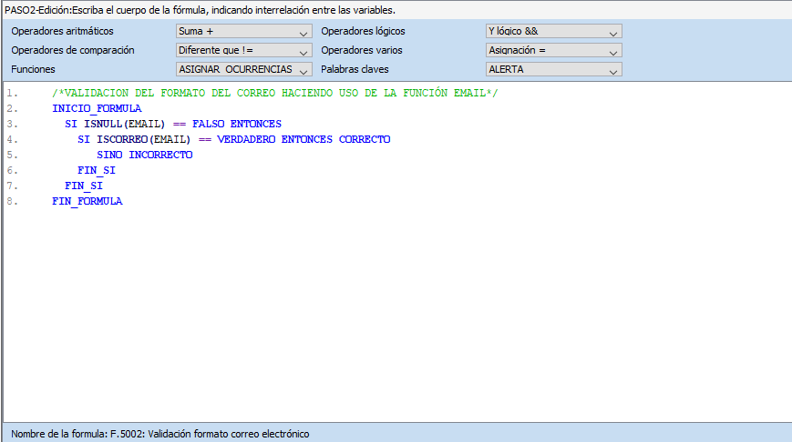 Tercer caso de asignación en lenguaje STORM