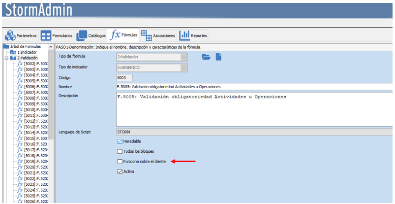 Fórmula definida para ejecución en el servidor