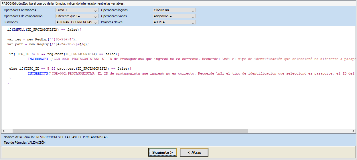Segundo caso de validación en lenguaje JavaScript