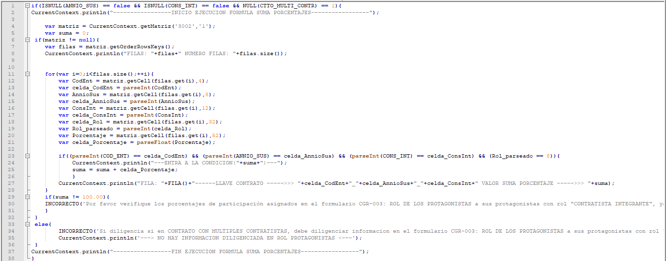 Tercer caso de validación en lenguaje JavaScript