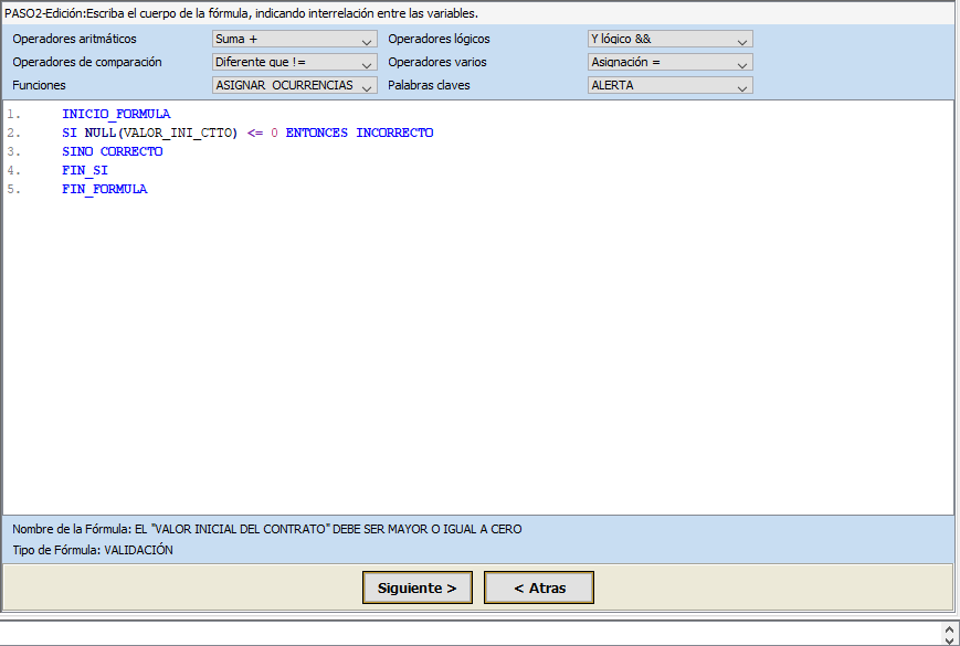 Segundo caso de validación en lenguaje STORM